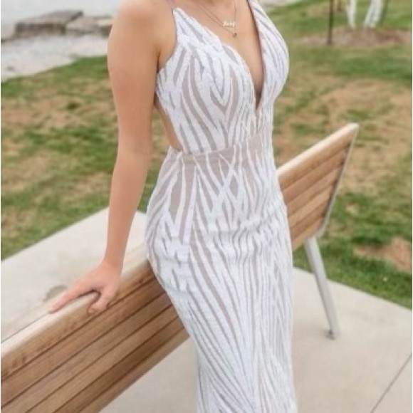 No wear and tear! Jadore white/nude prom dress bought from Madeline’s boutique. - Picture 1 of 5